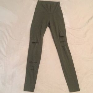 Olive ripped leggings